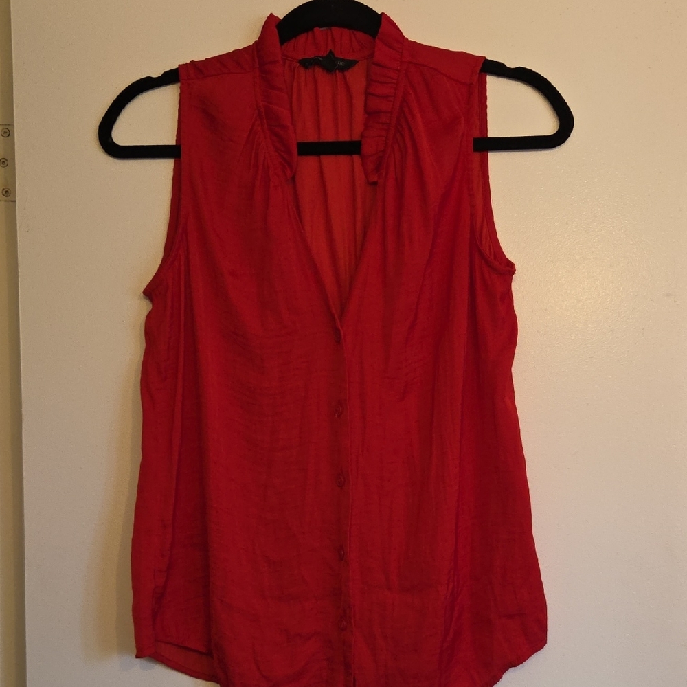Banana Republic Vibrant Red Sleeveless Blouse
